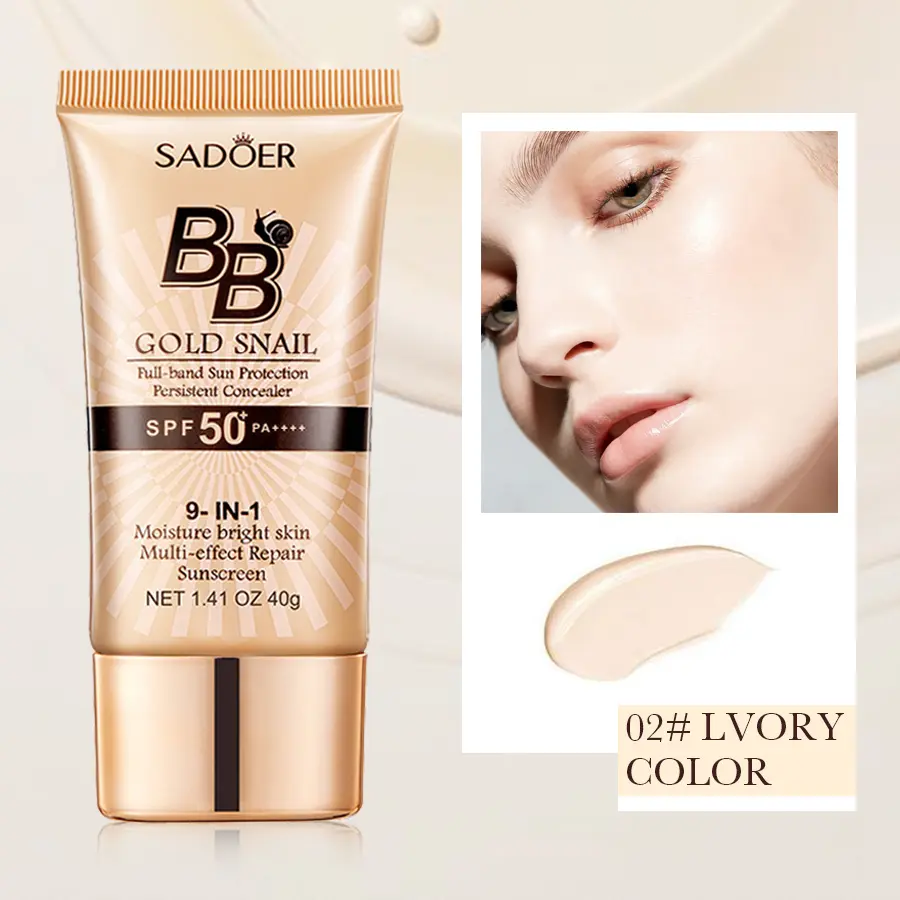 9-in-1 BB Cream SPF 50 PA+++ - Full Coverage Tinted Moisturizer, Waterproof, Sweatproof, Hydrating Sunscreen with Oil Control Formula, Cosmetic for Oily & Dry Skin, Daily Flawless Makeup, Ideal Gift