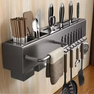Multifunctional Wall-Mounted Kitchen Storage Rack, Heavy-Duty Steel Charcoal Holder, No Drilling Required, Easy to Clean, Anti-Rust, Space-Saving