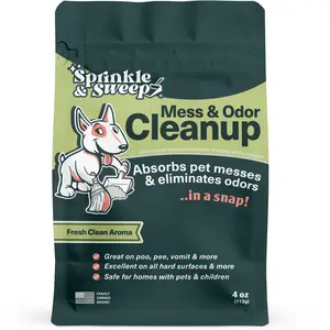 Sprinkle & Sweep - Mess & Odor Cleanup 4oz Bag for Pet Odor Elimination and Odor Elimination on Hard Surfaces