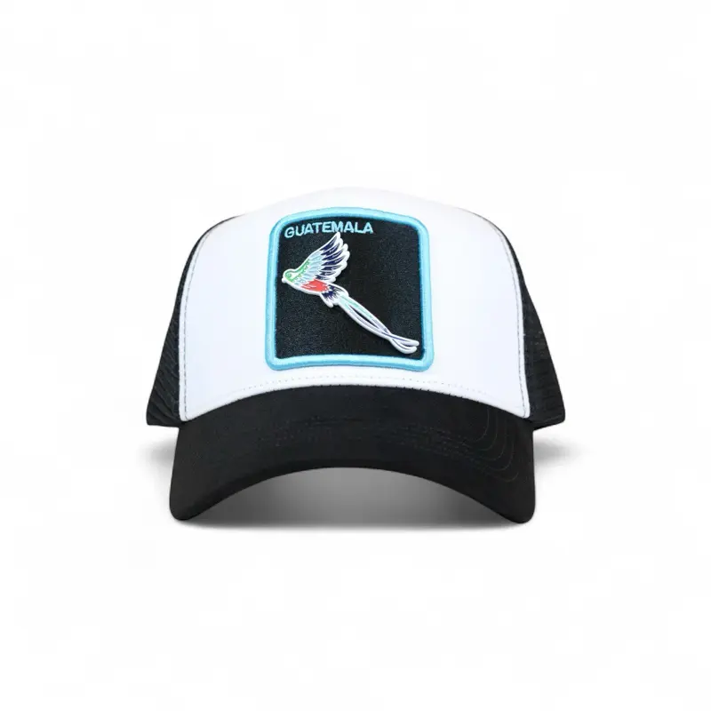 Guatemala Quetzal Custom Trucker Quality Snapback Caballo Blanco White & Black Adjustable Hat
