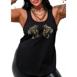 TIGER BOOBS BOYFRIEND SIDE SLIT TANK