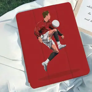 Football Star Style Lightweight Foldable Case for iPad 10.9/10.2/Air 4/Pro 11/12.9/9.7 - Durable Paper Cut-Out Design, Vibrant Colorful Patterns, Cute & Stylish Tablet Protection, Trendy Tech Accessory, Sports Fan Gift Covers Computer Protective Casing