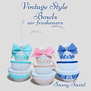 Sassy Saint Vintage Bowls Freshie-Made to Order-Premium Air Freshener for Car, Home, or Small Space Handcrafted with Unique Designs Long-lasting Fragrance 4-8 Weeks-Granny Chic-Vintage Style