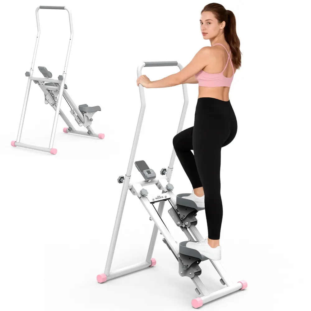 RELIFESPORTS Folding Vertical Climber, Stair Stepper Machine for Home Workout, Compact At Home Gym Equipment with LCD Display & Adjustable Resistance