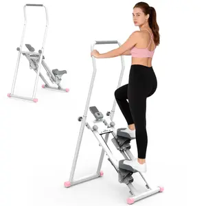 RELIFE SPORTS Folding Vertical Climber Stair Stepper, Adjustable Handlebar & Pedals, Compact Home Gym Workout Equipment