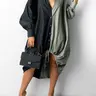 Women's Color-Block Drawstring-Hem Dress, Casual Button-Front Long-Sleeve Dress for Spring and Fall, Women's Clothing for Daily Wear, Casual Chic Dress