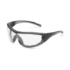 21GBX9 Swap Wraparound Hybrid Eye Safety Glasses Goggles, FX3 Premium Anti-Fog Clear Lens, Black Frame with Foam Edge, Regular Size
