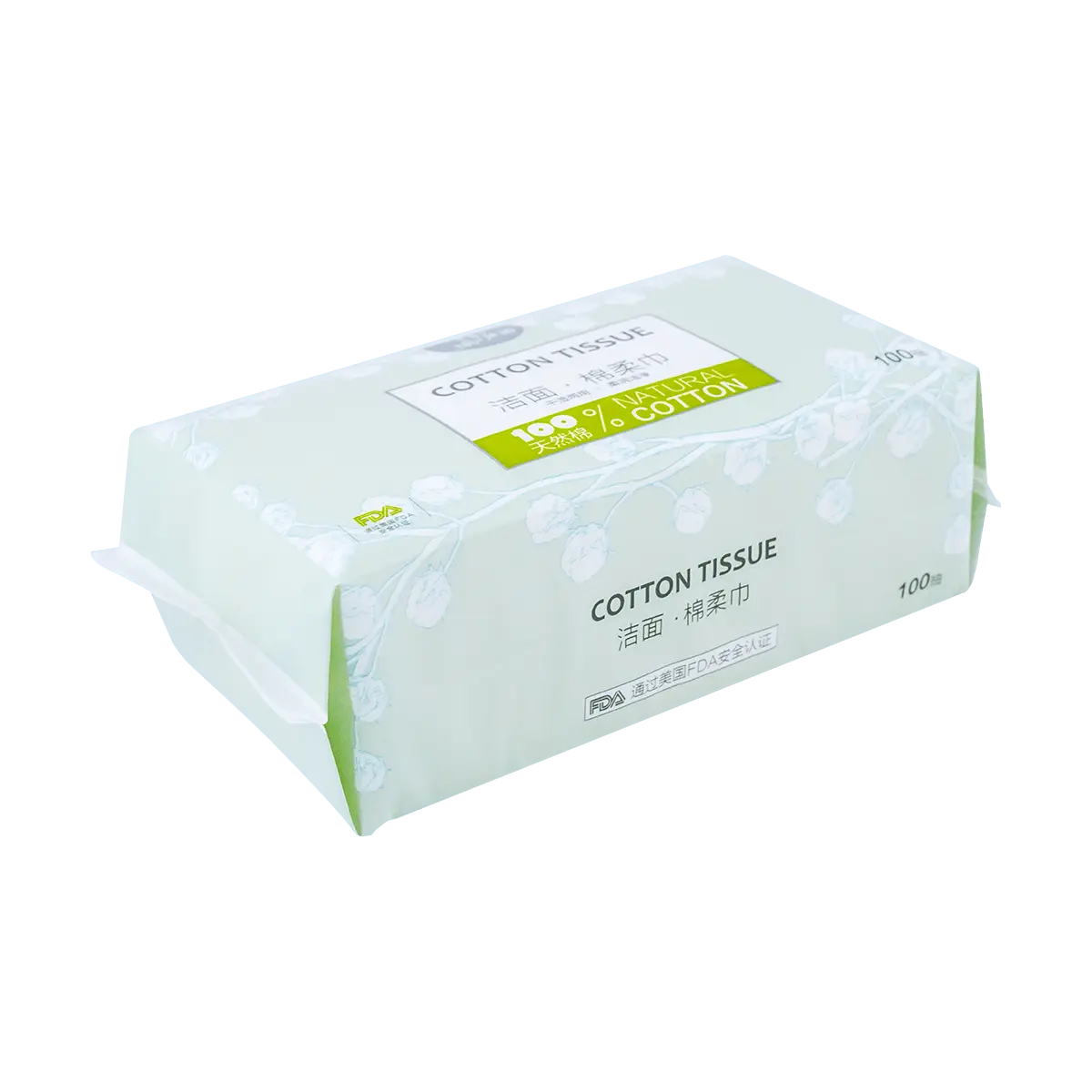 MIANZHIHUAYU 100% Cotton Facial Cleansing Towelettes - 100 Count Disposable Soft Cotton Pads for Face Washing