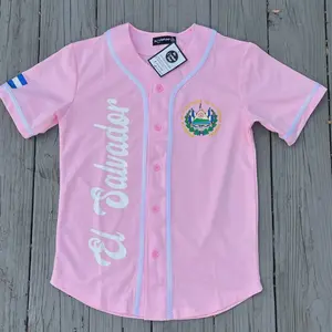 PINK and LAVENDER EL SALVADOR JERSEY UNISEX, Unisex Baseball Jersey, Classic Button Style, Sport Street Fashion