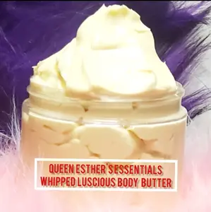 Luscious Whipped Body Butter Made With Niacinamide, Rosehip, Shea Butter, Mango Butter , Cocoa Butter, Almond  Oil, Olive Oil, Avocado Oil, Jojoba Oil, glycerin, Vitamin C, Grape Seed Oil. 4 OZ, Moisture Moisturize