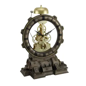 Time's Gate Metallized Steampunk Generator Desktop Striking Clock