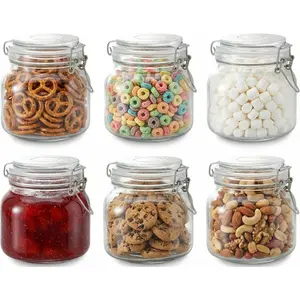Jars with Lids, 26oz Glass Storage Jars Set of 6, Thick Food Storage Containers for Pantry Organization, Kitchen Counter, Coffee, Pasta, Cereal