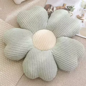Flower Throw Pillow, Soft Sage Flower Pillow for Home Decor, Cute Flower Shaped Floor Pillow Aesthetic Flower Plush Decorative Pillows for Bed Sofa Couch