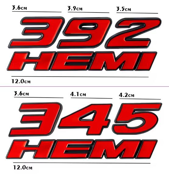 392 HEMI Engine Badge 6.4L Dodge V8 Muscle Car Accessory for Charger Durango 300 Challenger Mods Adhesive Emblem Easy Install