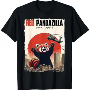Funny Graphic Tee,Red Pandazilla Japanese Art Perfect Gifts Funny Red Panda T-Shirt