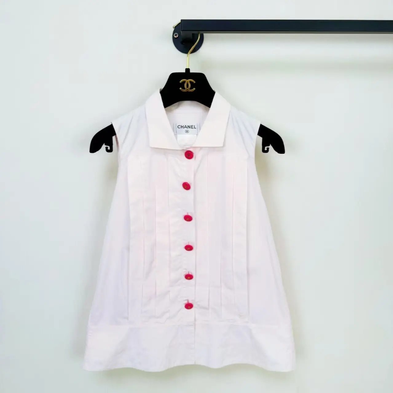 Pre-owned Chanel Pale Pink Shirt Authentic Size 36 Bust 96cm Length 55cm 102294