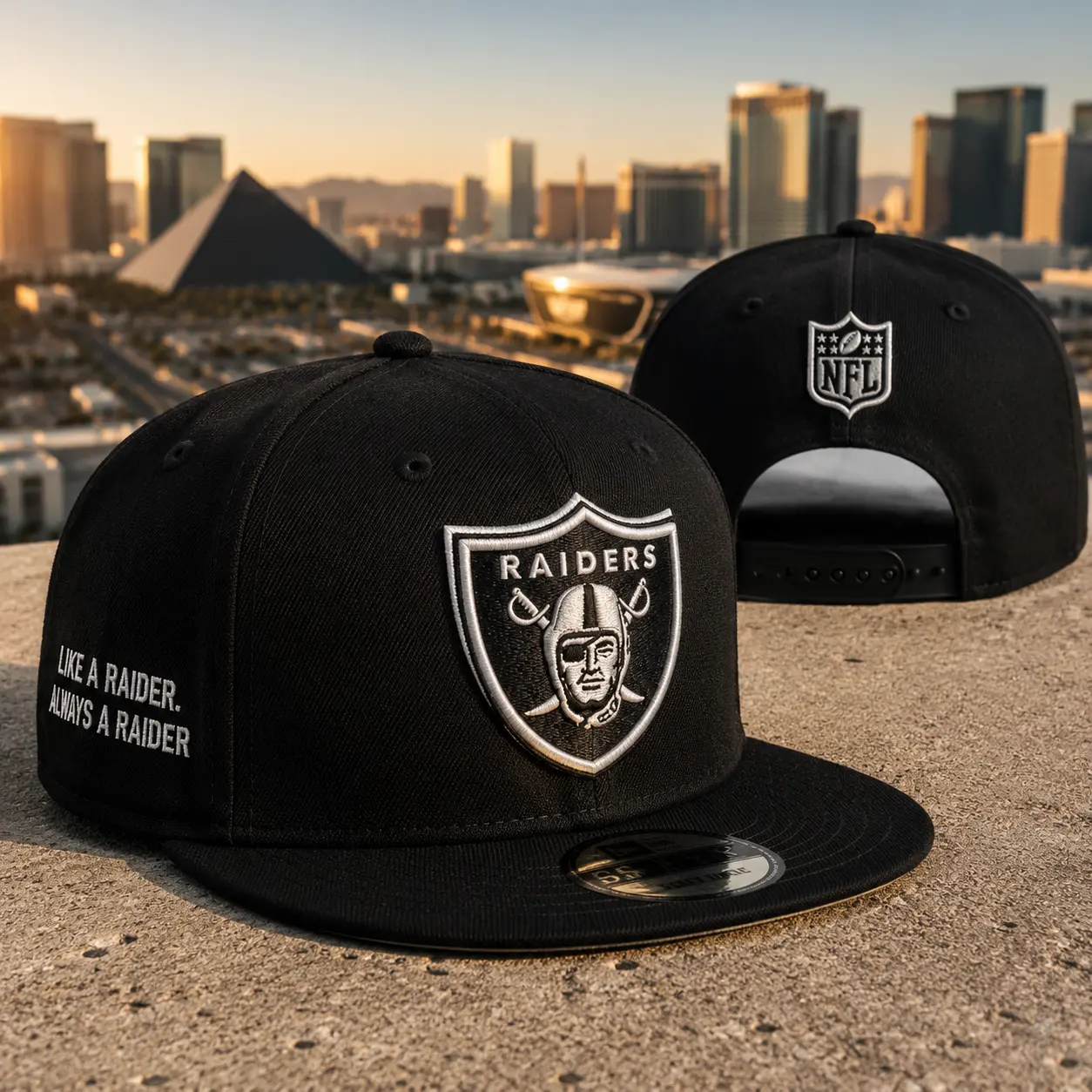 2026 New Era Las Vegas Raiders Black 9FIFTY Snapback Hat Adjustable Flat Brim NFL Football Cap Classic Streetwear Limited Edition