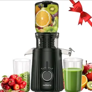 Cold Press Juicer Machines Compact Small Slow Masticating Juicer With Large Chute For Whole Fruits & Vegetables Easy To Clean Quiet Juice Extractor Space Saving Design 98% Juice Yield Kitchen Appliance