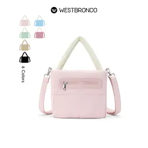 WESTBRONCO 2026 Viral Puffer Crossbody Bag Spring Trendy Tote Bag for Women Adjustable Strap Cute Shoulder Fashion Handbag Casual Style Everday Elegant Commuter Bag