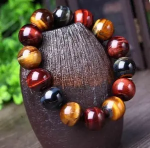 (8 - 16 mm) Tiger Eye Natural Crystal Buddha Bead Bracelet, Perfect for Everyday Wear, Casual Outfits, Meditation, Gifting & Meaningful Couple Accessories