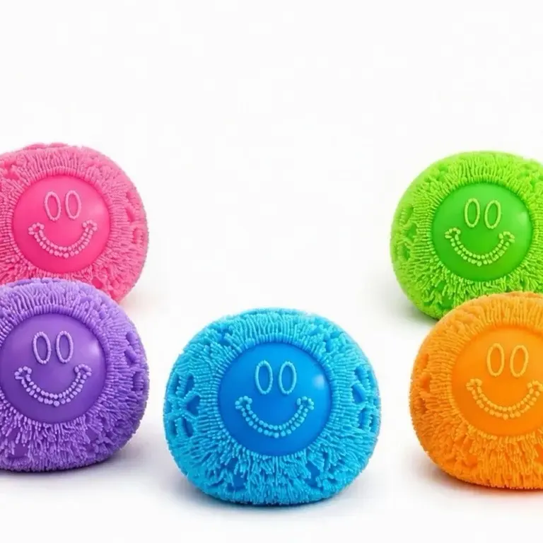 Fuzz ball toys squishy stress relief balls flower power