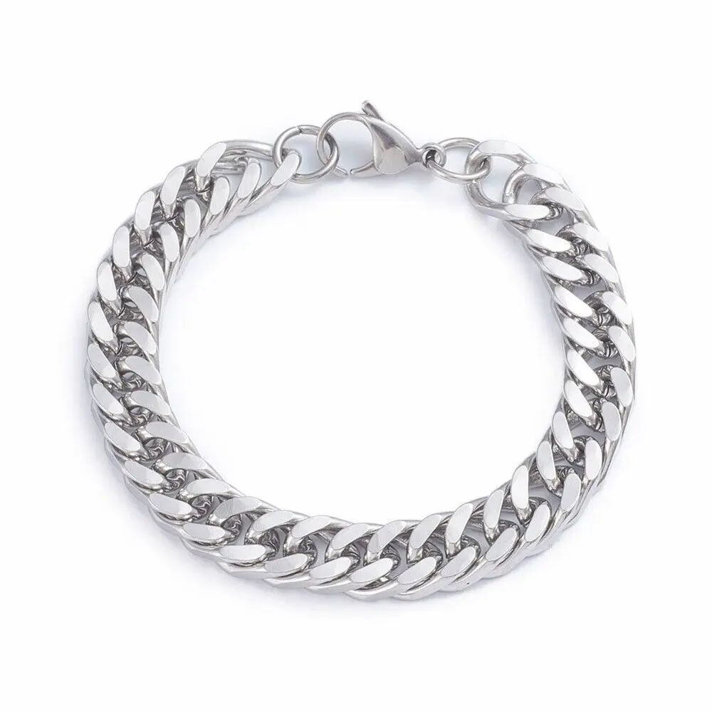 Anti Tarnish  Men's Chain Stainless Steel Diamond Cut Cuban Link Chain T29
