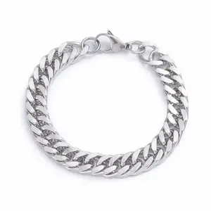 Anti Tarnish  Men's Chain Stainless Steel Diamond Cut Cuban Link Chain T29