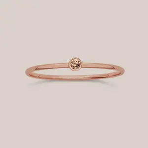 November Birthstone Ring Citrine – Rose Gold Filled Stacking Ring
