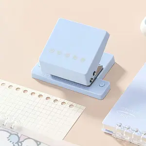 1 hole puncher with a page clip, compatible with A4, A5, B5 and various types of paper, a manual tool, used for punching holes in notebooks and office study materials.