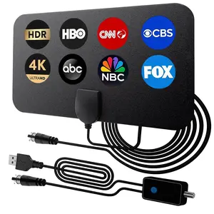 Upgraded 2026 Indoor TV Antenna - Long Range 300 Miles, Digital HDTV Antenna for Smart TV & 4K 1080P HDR Television, Easy Install, Accept Free Local Channels, Enhanced Signal Reliability for Stable Reception