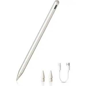 Stylus Pen for iPad (2018-2025),  Charge Tilt Sensitivity Palm Rejection Pencil for  iPad (11th-6th), iPad Pro (13,12.9,11 M4), iPad Air (11-inch M3-M2 & 5th-3rd), Mini (6-5th Gen)