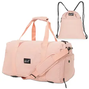 Women's Waterproof Duffle Bag 2-Piece Set Gym Backpack with Wet/Dry Separation & Shoe Compartment Small Carry-On Travel Bag for Business Trips