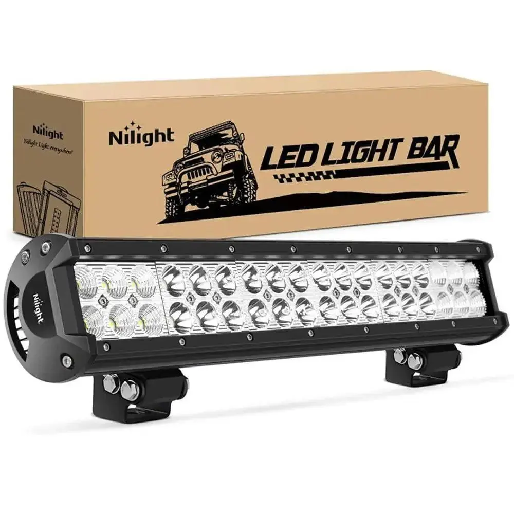 Nilight 17 Inch 108W Double Row Spot/Flood Led Light Bar, Led Work Light, Off Road Lights