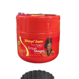 Ampro Shine n Jam Magic Fingers Edge Gel 4 oz/8 oz for Braiders with Silk Protein Bonds & Olive Oil for Frizz Control & Moisturizing - Haircare