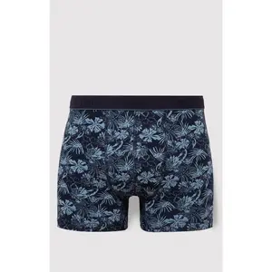 LEAF PRINT BOXER BRIEFS IN NAVY