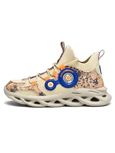 Men's Fashionable Graphic Lace Up Walking Shoes, Casual Breathable Comfortable Sports Shoes, Male All-match Shoes for Daily Wear