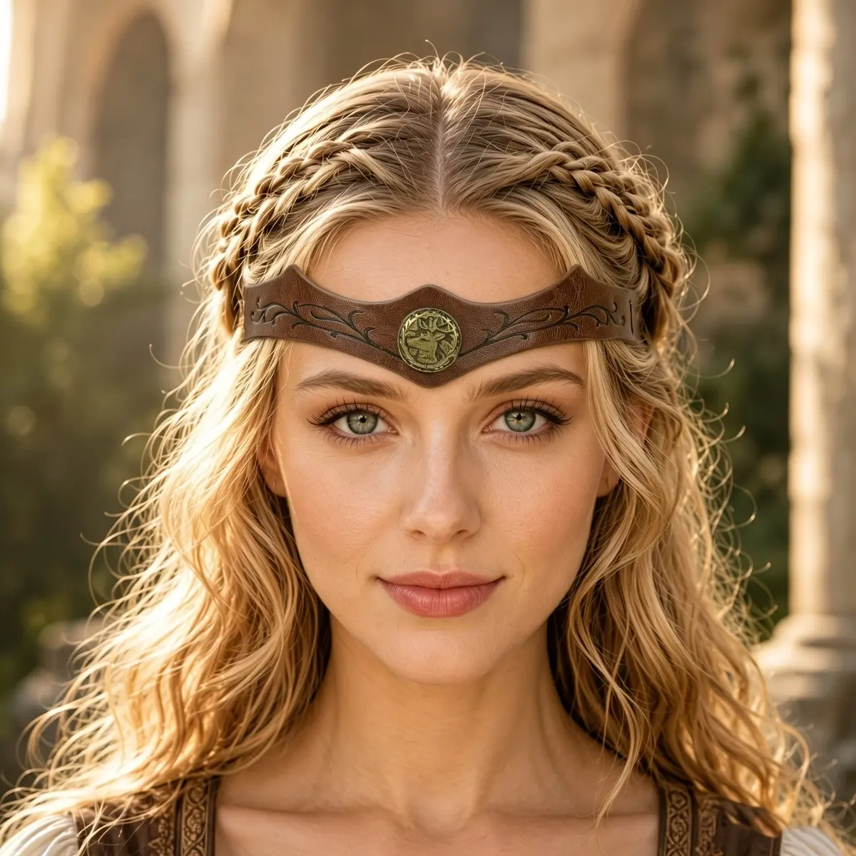 1pc Viking PU Leather Headband with Elven Forehead Guard & Adjustable Tie Headpiece - PU Leather Viking/European Renaissance Suitable for LARP, COS, Renaissance Fairs, Themed Costumes, Stage Performances - Unisex for Men & Women