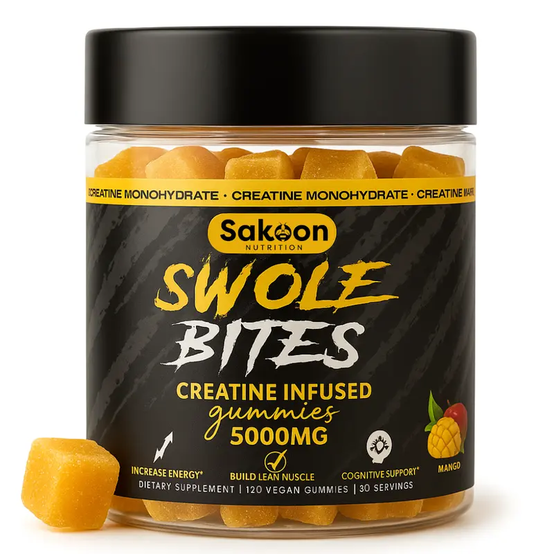 Sakoon Nutrition 5000mg Creatine Monohydrate Chewables - Fitness & Strength Support, Energy Boost, Dietary Supplement for Muscle Health