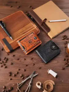 Zip-Around Bifold Wallet for Men - Secure Multi-Function Holder for US Dollar Bills, Credit Cards & Photos (Brown PU Leather)