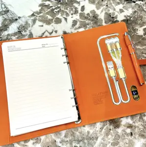 FashionQube Power Bank Notebook with Multi Charger Cables