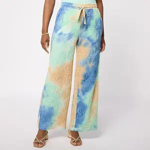 Nina Leonard Crochet Knit Tie-Dye Pant