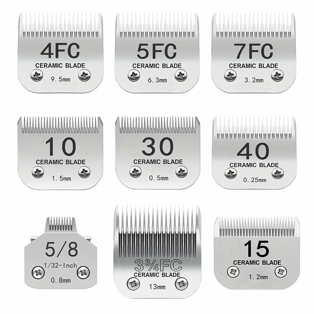 Detachable Pet Dog Grooming Clipper Ceramic Blade, Compatible With Andis Size 3-3/4FC/ 4FC/ 5FC/ 7FC/ 10# / 30# / 40#, Compatible With Oster A5, Wa*h*l KM Series Clippers