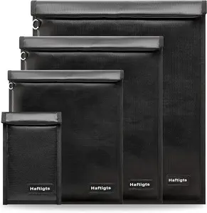 Large Faraday Bags- 4 Pack Faraday Cages for Laptops & Tablets & Phones & Car Keys, Faraday Key Fob Protector, Fireproof & Waterproof Anti-theft Signal Blocking Pouch