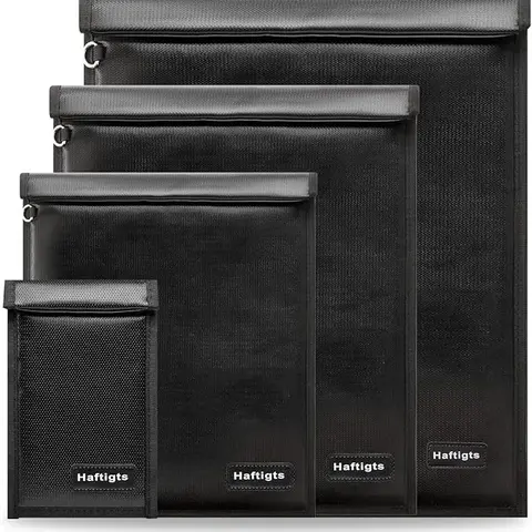 Large Faraday Bags- 4 Pack Faraday Cages for Laptops & Tablets & Phones & Car Keys, Faraday Key Fob Protector, Fireproof & Waterproof Anti-theft Signal Blocking Pouch