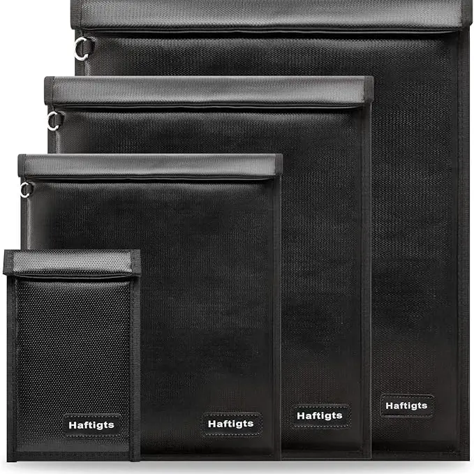 Large Faraday Bags- 4 Pack Faraday Cages for Laptops & Tablets & Phones & Car Keys, Faraday Key Fob Protector, Fireproof & Waterproof Anti-theft Signal Blocking Pouch