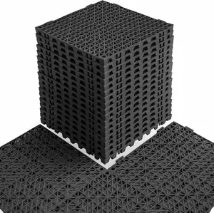 18 Pack 12" x 12" Modular Interlocking Floor Mats, Soft PVC Non-Slip Drainage Tiles, Splicing Rubber Cushion Flooring for Deck, Shower, Pool, Basement, Shed, Indoor and Outdoor Use
