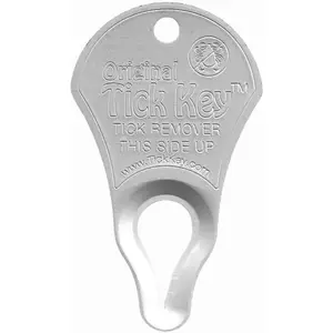 The Original Tick Key - Tick Detaching Device - Portable, Safe and Highly Effective Tick Detaching Tool (Silver)