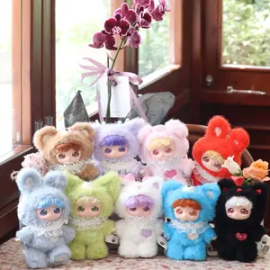 Wasami-U Girls Plush Toy Dolls Joint Movable Plush Toy with Skeleton Soft Plush Material for Imaginative Play and Storytelling