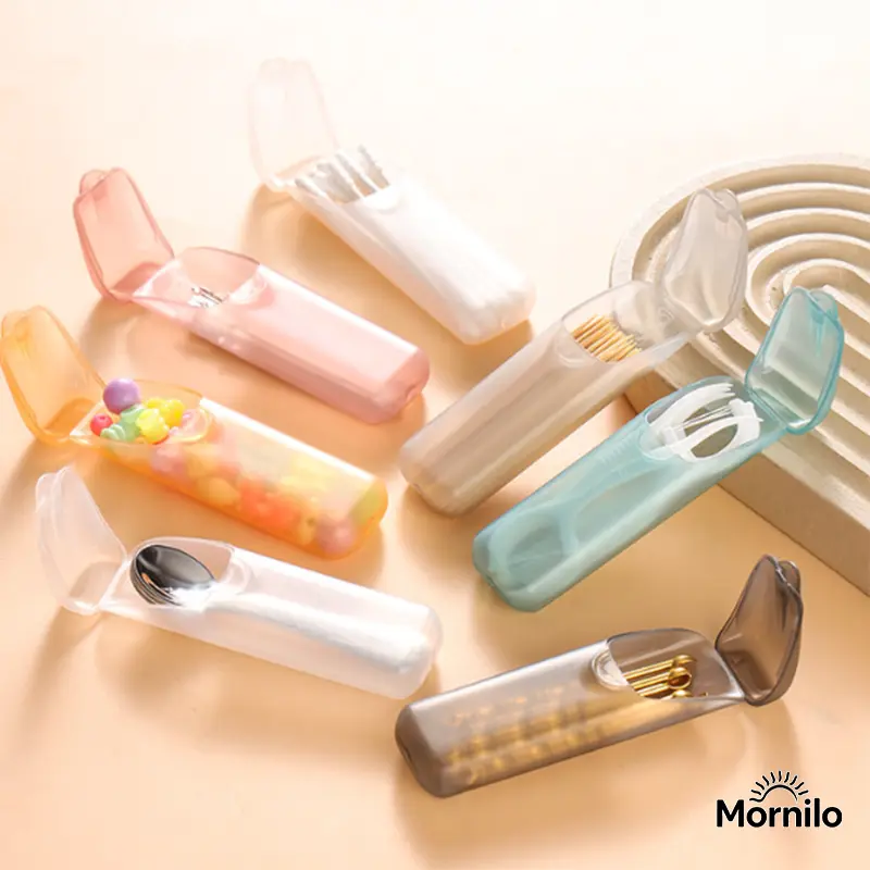 4PCS Mini Portable Storage Boxes, Travel Pill Case & Dental Floss Holder, PP Plastic Small Parts Organizer for Toothpicks, Jewelry, Cotton Swabs & Pills, Pocket Size, Reusable Travel Essentials, Everyday Carry, Dorm Must Haves,Home Organization