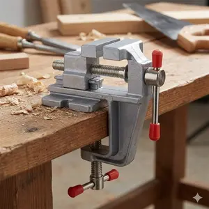 3.5" Mini Jewelry Vise Portable Workbench Clamp, Precision Model Engraving & Watchmaking Tool, Lightweight Desktop Bench Vise for DIY Craft, Miniature Metalworking, Small Studio Fixing Holder